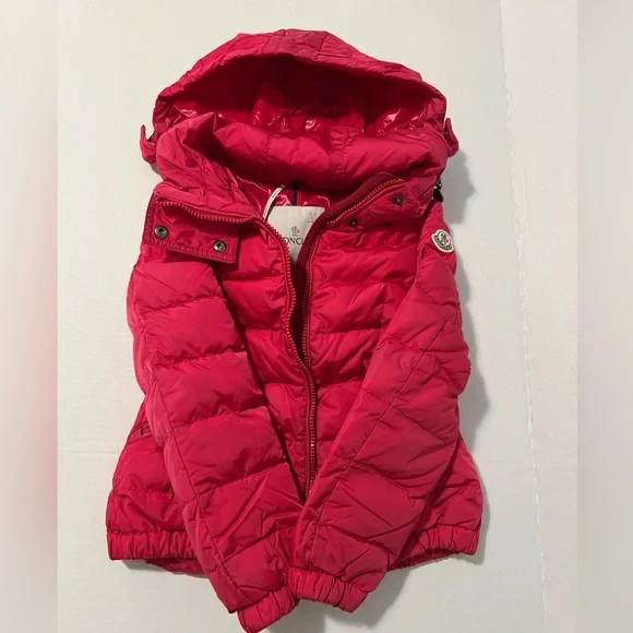 Moncler Girls Pink Puffer Logo Jacket - Picture 3 of 16